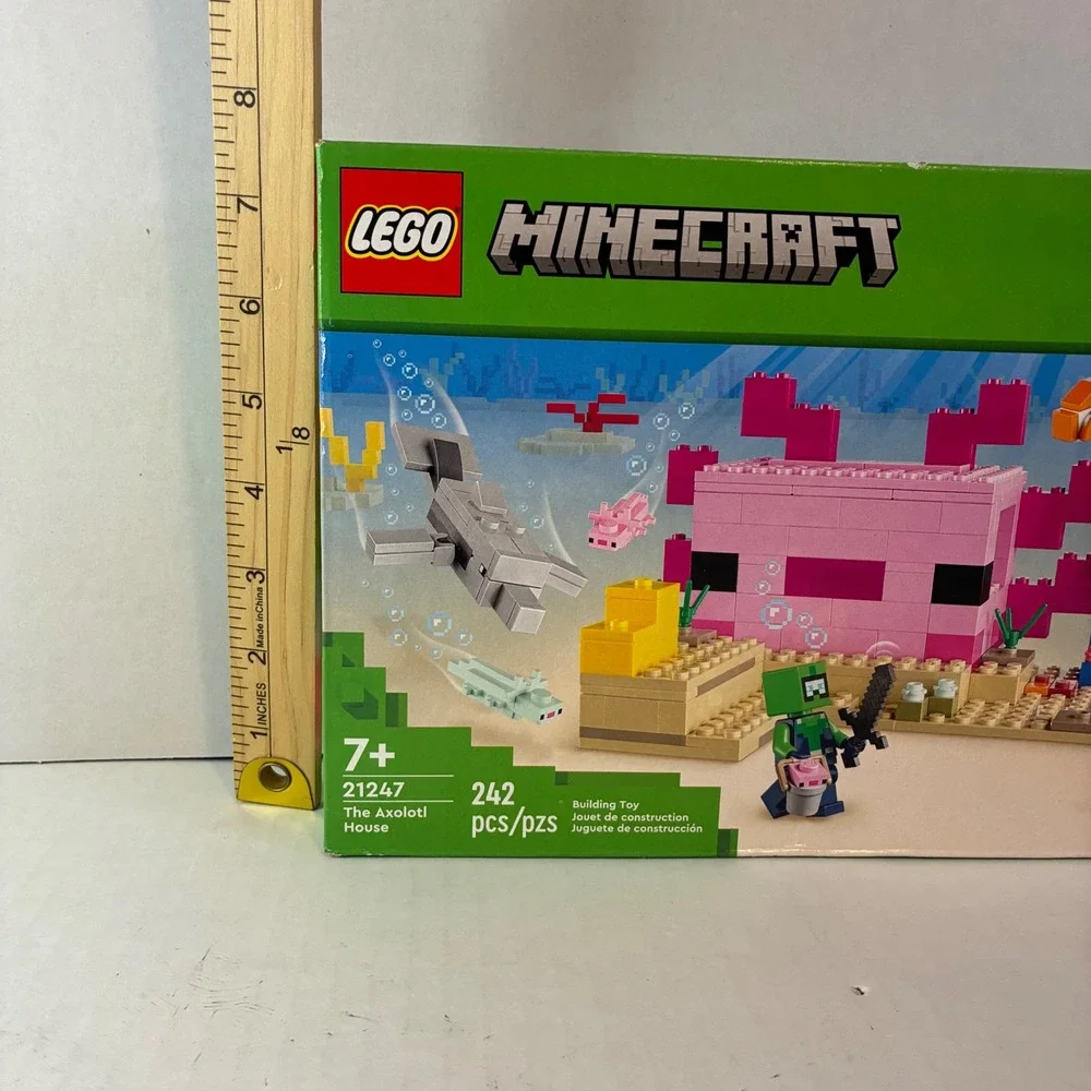 Lego Minecraft Axolotl House 21247 Building Toy Set 242 Pcs New Sealed Retired
